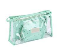 Paquete de 3 bolsas de cosméticos portátiles de PVC para organización de baño, maquillaje, hogar, organizador de contenedores, color azul, Green, as description, como se muestra en la