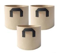 Paquete de 3 bolsas de cultivo de tela no tejida con asas diseñadas para facilitar la horticultura, incluyendo tomates y papas (7 galones)