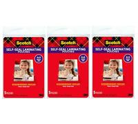 Paquete de 3 bolsas de laminación autosellantes Scotch de 4 x 6 pulgadas