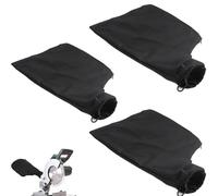 Paquete de 3 bolsas de polvo para sierra ingletadora, bolsa portátil de recogida de polvo de sierra negra, bolsa colectora de polvo para sierras de mesa con cremallera, accesorios de sierras de mesa