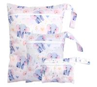 Paquete de 3 bolsas impermeables para bebés, bolsa de pañales reutilizable con cremallera para viajes, natación, playa, camping y gimnasio, organizador de varios tamaños para pañales, trajes de baño y