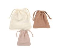 Paquete de 3 bolsas organizadoras de algodón suave con cordón, bolsa de almacenamiento de tela para almacenamiento esencial del bebé y accesorios de viaje, organizador de cordón para artículos de bebé