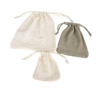 Paquete de 3 bolsas organizadoras de algodón suave con cordón, bolsa de almacenamiento de tela para almacenamiento esencial del bebé y accesorios de viaje, organizador de cordón para artículos de bebé