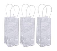 Paquete De 3 Bolsas Para Botellas De Vino, Bolsa Transparente Plegable, Bolsa De Hielo Portátil, Bolsa De Regalo Para Champán Y Vino Tinto, Reuniones Familiares