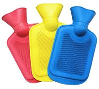 Paquete de 3 bonitas botellas de agua caliente | Botella de agua de goma natural de 2 litros | Ideal para aliviar el dolor, terapia de frío y calor | Bolsa de agua caliente (paquete de 3/2L)