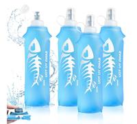 Paquete de 3 botellas suaves de 500 ml | Botella de agua para correr | Botellas de agua plegables | Bolsa de agua para correr | Botella de agua suave | Botella de agua plegable para correr, ciclismo