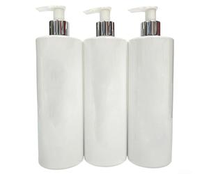 Paquete de 3 botellas vacías de 500 ml para dispensador de jabón, baño, cocina, champú, acondicionador, gel de ducha, almacenamiento de líquidos, contenedor recargable, dispensadores de plástico PET