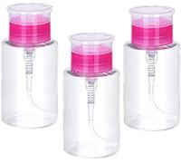 Paquete de 3 botes vacíos con salida a presión y tapón rosa para, por ejemplo, desmaquillante y quitaesmalte (150 ml)