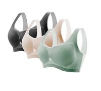 Paquete de 3 brasieres sin costuras para mujer, brasier push up, sin aros, transpirable, cobertura completa, sujetadores deportivos, talla grande, ropa interior para dormir, lencería elástica, chaleco