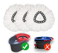 Paquete de 3 cabezales de fregona compatibles con Vileda EasyWring Spin Mop - microfibra, limpieza profunda, lavable a máquina y fácil de reemplazar