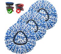 Paquete de 3 cabezales de repuesto para fregona compatibles con O Cedar, cabezal de repuesto para sistema RinseClean de 2 tanques, microfibra esponjosa, lavable a máquina y fácil de reemplazar