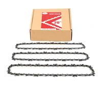 Paquete de 3 cadenas de motosierra de 20 pulgadas, 72 eslabones de transmisión, paso de 3/8 pulgadas, calibre de 0.04 pulgadas, apto para motosierras Craftsman, Remington, Greenworks, Earthwise,