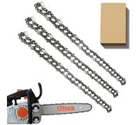 Paquete de 3 cadenas de motosierra para barra de 30 cm, 3/8 pulgadas LP 44 eslabones de transmisión de calibre de 0.43 pulgadas, cadena de repuesto para Stihl MS170 MS171 MSE170 MS192T y más