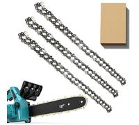Paquete de 3 cadenas de motosierra para barra de 30 cm, LP de 3/8 pulgadas, 45 eslabones de transmisión de calibre de 0.43 pulgadas, cadena de repuesto para Ryobi OCS1830, Bosch AKE 30 Li, Makita,