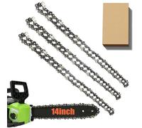 Paquete de 3 cadenas de motosierra para barra de 35 cm, 3/8 pulgadas LP 52 eslabones de transmisión calibre de 0.43 pulgadas, cadena de repuesto para Makita DUC353, Bosch AKE35-19S, Einhell,