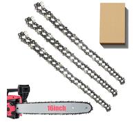 Paquete de 3 cadenas de motosierra para barra de 40 cm, 56 eslabones de transmisión, paso LP de 3/8 pulgadas, calibre de 0.04 pulgadas, cadena de repuesto para motosierras Oregon Titan TTL758CHN,