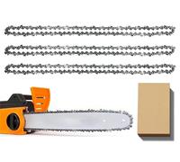 Paquete de 3 cadenas de motosierra para barra de 40 cm, 57 eslabones de transmisión, calibre de perfil bajo de 0,13, repuesto de Titan, Black & Decker, Einhell, Ryobi, Oregon y más (91PJ057X)