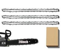 Paquete de 3 cadenas de motosierra para barra de 50 cm, 76 eslabones de transmisión, calibre de 0,15 cm y paso de 0,83 cm, repuesto para motosierras Timberpro 62CC, Hyundai y otras