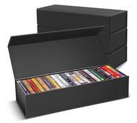 Paquete de 3 cajas de almacenamiento de cinta de casete, soporte de cinta para 60 estuches, organizador de almacenamiento de medios