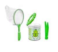 Paquete de 3 cajas de examen de insectos para niños de aventura al aire libre con visor ampliado, atrapador de insectos, pinzas, caja de colección de renacuajos, clip para atrapar mariposas y kit de