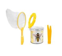 Paquete de 3 cajas de examen de insectos para niños de aventura al aire libre con visor ampliado, atrapador de insectos, pinzas, caja de colección de renacuajos, clip para atrapar mariposas y kit de