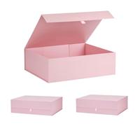 Paquete de 3 cajas de regalo extra grandes de 19 x 16 x 6 pulgadas, enormes cajas de regalo con tapa cierre magnético, caja de regalo grande plegable para regalos, caja de propuesta de dama de honor,