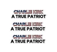 Paquete de 3 calcomanías de Charlie Kirk A True Patriott, Rip Charlie Kirk, calcomanías de Charliekirk is My Hero, Thank You for Your Service, calcomanías decorativas para auto, camión, pared, laptop