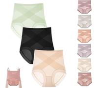 Paquete de 3 Calzoncillos de Control de Abdomen de Cintura Alta, de algodón Puro, Que moldean el Cuerpo, levantan la Cadera y Son sin Adornos.(3pcs-d,L)
