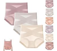 Paquete de 3 Calzoncillos de Control de Abdomen de Cintura Alta, de algodón Puro, Que moldean el Cuerpo, levantan la Cadera y Son sin Adornos.(3pcs-b,XXL)