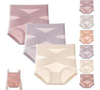 Paquete de 3 Calzoncillos de Control de Abdomen de Cintura Alta, de algodón Puro, Que moldean el Cuerpo, levantan la Cadera y Son sin Adornos.(3pcs-a,XL)