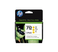 Paquete de 3 cartuchos de Tinta HP DesignJet 712 amarillo de 29 ml