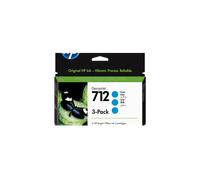 Paquete de 3 cartuchos de Tinta HP DesignJet 712 cian de 29 ml