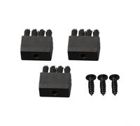 Paquete de 3 cepillos de repuesto con tornillos para soporte de flechas de rehenes, juego de cepillos de arco de plástico y hierro, bigotes compactos para arcos izquierdo y derecho, color negro