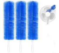 Paquete de 3 cepillos flexibles de limpieza de ventilador con cerdas suaves para grietas de sofá y zonas de difícil acceso, plumero flexible con mango de almacenamiento colgante, multiusos