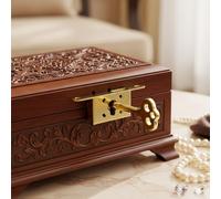 Paquete de 3 cerraduras de gabinete para muebles vintage, joyero, caja de herramientas y caja de madera, material de aleación de zinc con diseño antiguo chino, incluye llaves y tornillos (dorado)