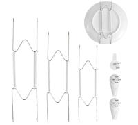 Paquete de 3 Colgadores para Platos, 15,24/20,32/25,4cm Soporte para Pared de Acero Inoxidable para Exhibición y Decoración de Platos Antiguos