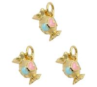 Paquete de 3 colgantes de helado con diseño de paletas de helado, joyas chapadas en oro para mujer, collar con forma de corazón y hongos