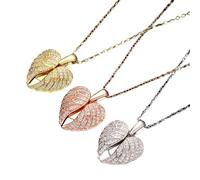 Paquete de 3 collares con medallón de corazón con alas que se pueden abrir, símbolo brillante de amor y libertad, joyería para mujer