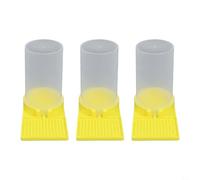 Paquete de 3 comederos de agua de abeja amarilla, bebedores de plástico para abejas con lavabo para entrada de colmena, herramienta para beber abeja para vida silvestre