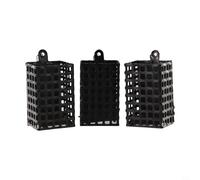 Paquete de 3 comederos de jaula de cebo de pesca de hierro, soporte ligero para cesta de aparejos para pesca gruesa en el río lago, trampa de dispersión de señuelos, negro (50 g, 3 piezas)