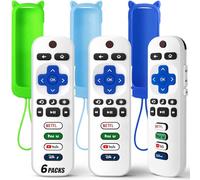 Paquete de 3 controles remotos de repuesto solo para Roku TV con funda protectora de silicona suave (brilla en la oscuridad), control remoto universal para TCL/Onn/Hisense/Sharp/Element/Philips Roku