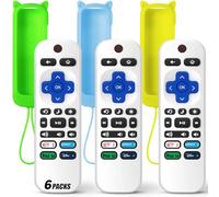 Paquete de 3 controles remotos de repuesto solo para Roku TV con funda protectora de silicona suave (brilla en la oscuridad), control remoto universal para TCL/Onn/Hisense/Sharp/Element/Philips Roku