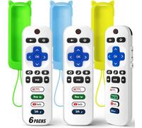 Paquete de 3 controles remotos de repuesto solo para Roku TV con funda protectora de silicona suave (brilla en la oscuridad), control remoto universal para TCL/Onn/Hisense/Sharp/Element/Philips Roku
