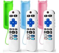 Paquete de 3 controles remotos de repuesto solo para Roku TV con funda protectora de silicona suave (brilla en la oscuridad), control remoto universal para TCL/Onn/Hisense/Element/Sharp/Philips Roku
