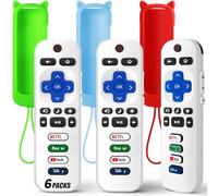 Paquete de 3 controles remotos de repuesto solo para Roku TV con funda protectora de silicona suave (brilla en la oscuridad), control remoto universal para TCL/Onn/Hisense/Sharp/Element/Philips Roku