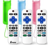 Paquete de 3 controles remotos de repuesto solo para Roku TV con funda protectora de silicona suave (brilla en la oscuridad), control remoto universal para TCL/Onn/Hisense/Sharp/Element/Philips Roku