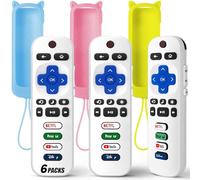 Paquete de 3 controles remotos de repuesto solo para Roku TV con funda protectora de silicona suave (brilla en la oscuridad), control remoto universal para TCL/Onn/Hisense/Sharp/Element/Philips Roku