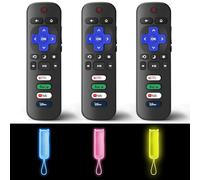 Paquete de 3 controles remotos de repuesto solo para TV Roku con cubierta protectora suave (brilla en la oscuridad), compatible con TCL Roku/Hisense Roku/Onn Roku/Sharp Roku/Element Roku/Philips Roku
