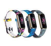 Paquete de 3 correas de lujo compatibles con Fitbit Luxe Rastreador para mujeres y hombres, correas de repuesto deportivas de silicona ajustables para reloj Luxe, pulseras flexibles para Luxe Relojes