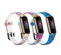 Paquete de 3 correas de lujo compatibles con Fitbit Luxe Rastreador para mujeres y hombres, correas de repuesto deportivas de silicona ajustables para reloj Luxe, pulseras flexibles para Luxe Relojes